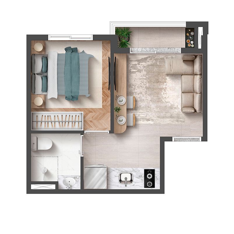 Planta Tipo - Final 05
1 dorm. | 26m²