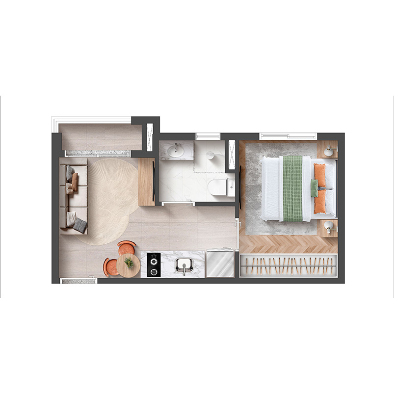 Planta Tipo - Final 09
1 dorm. | 25m²